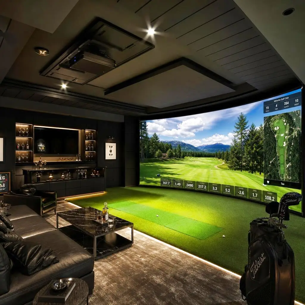 Golf Simulator Rooms — luxury custom installation by Cressey Customs