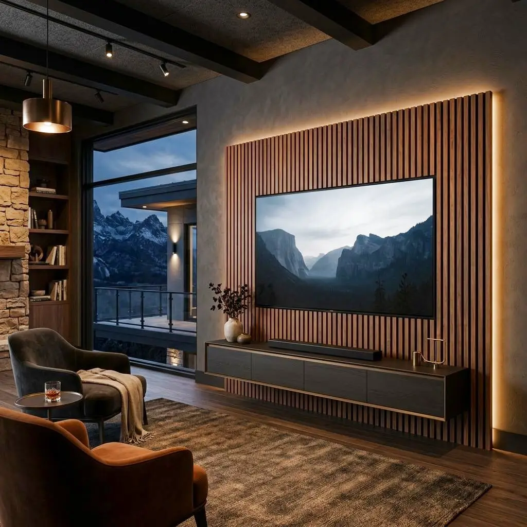 Luxury Media & Acoustic Walls — Make your TV disappear into beautiful architecture.
