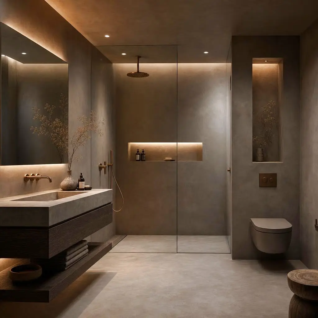 Microcement Showers & Surfaces — luxury custom installation by Cressey Customs