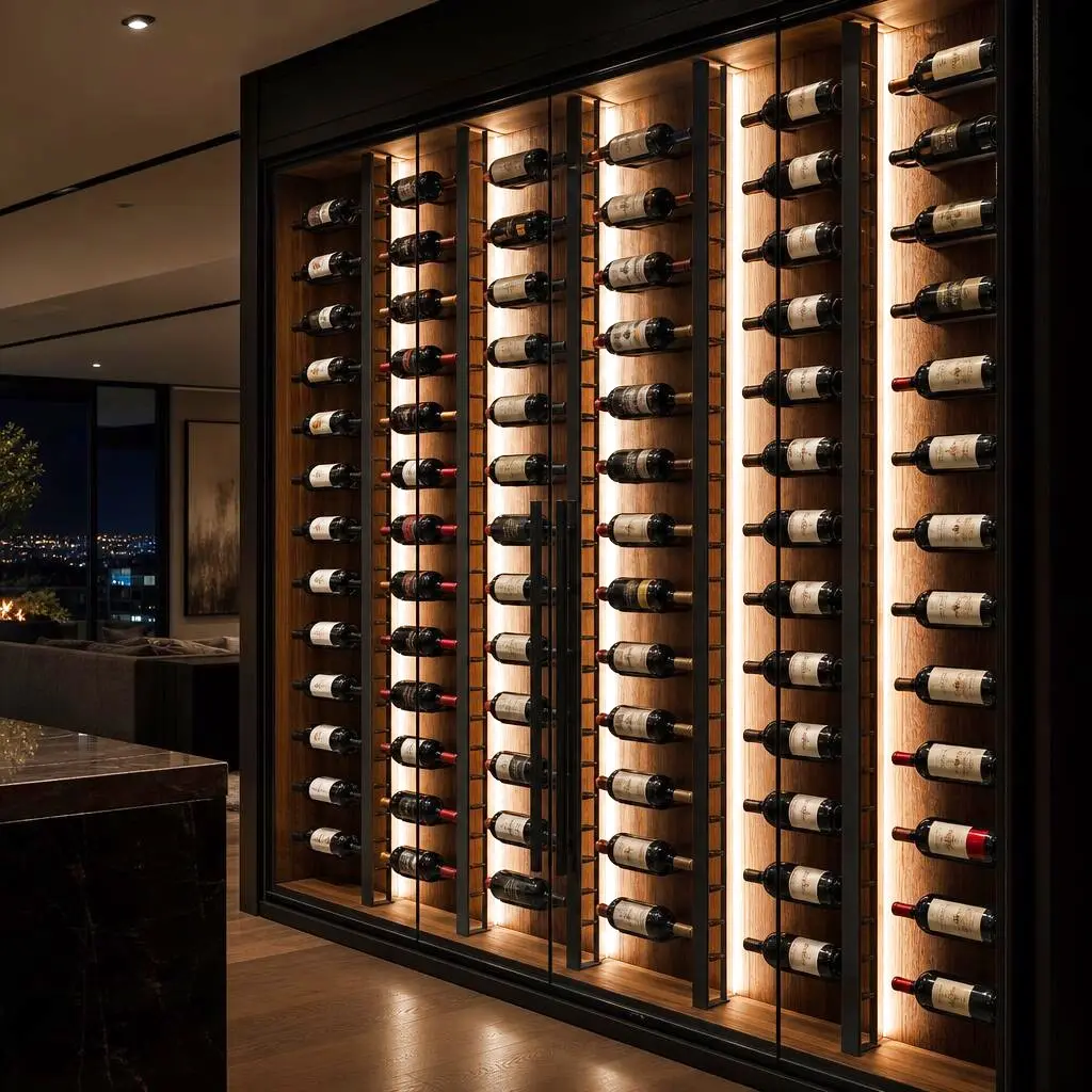 Glass Wine Walls — Interior jewelry for the modern collector.